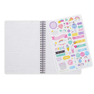 Legami - A5 Lined Defter ile Illustrated Hard Kılıf - Tek Boynuzlu At - Spiral-Bound