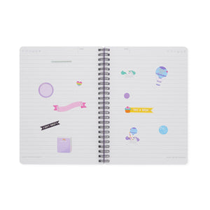 Legami - A5 Lined Defter ile Illustrated Hard Kılıf - Tek Boynuzlu At - Spiral-Bound