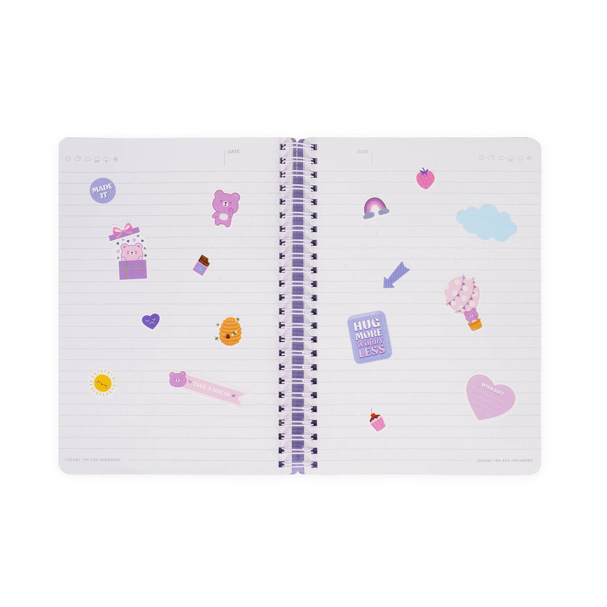 Legami - A5 Lined Defter ile Illustrated Hard Kılıf - Ayıcık - Jotter - Spiral-Bound