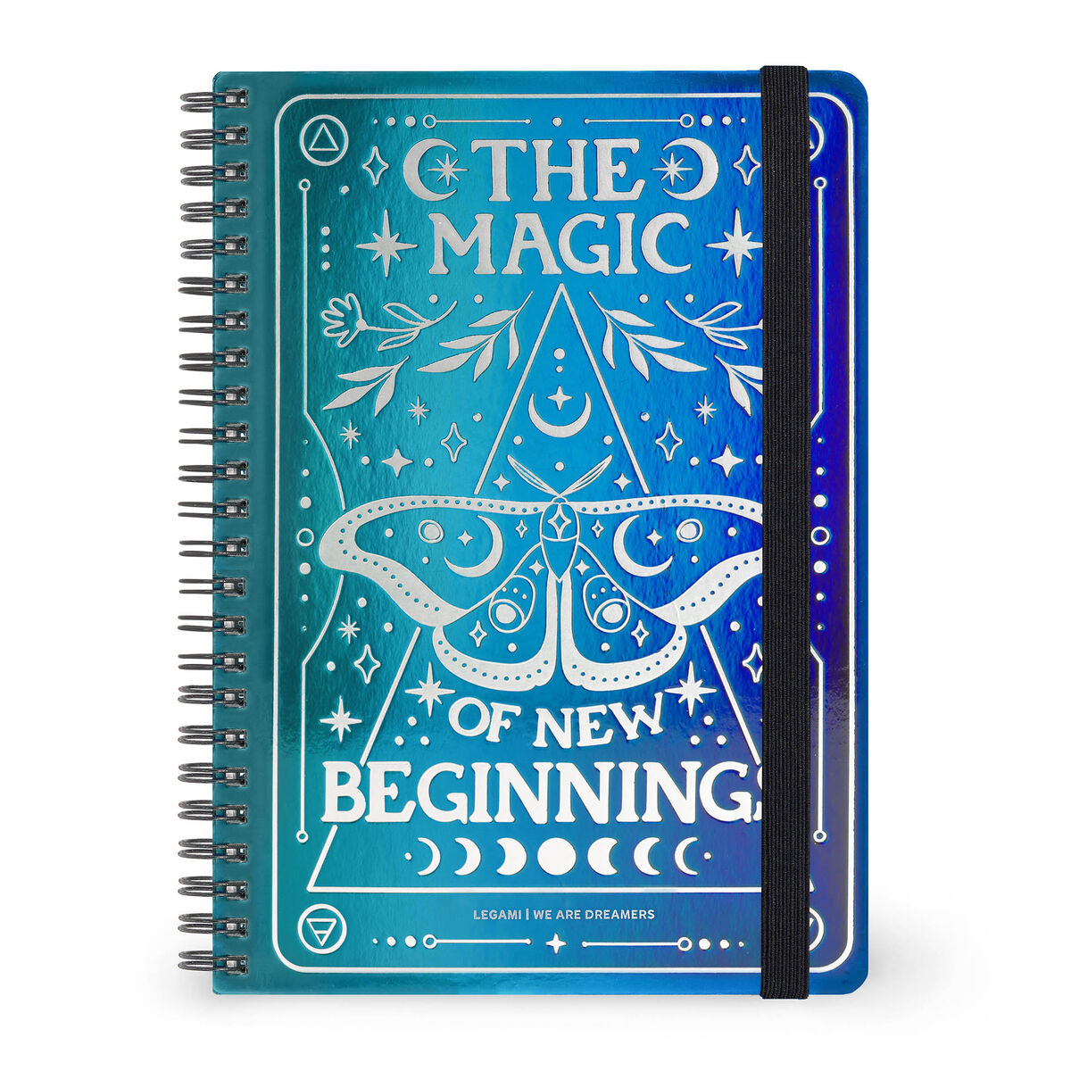 Legami - A5 Lined Defter ile Illustrated Hard Kılıf - Moth - Jotter - Spiral-Bound