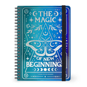 Legami - A5 Lined Defter ile Illustrated Hard Kılıf - Moth - Jotter - Spiral-Bound
