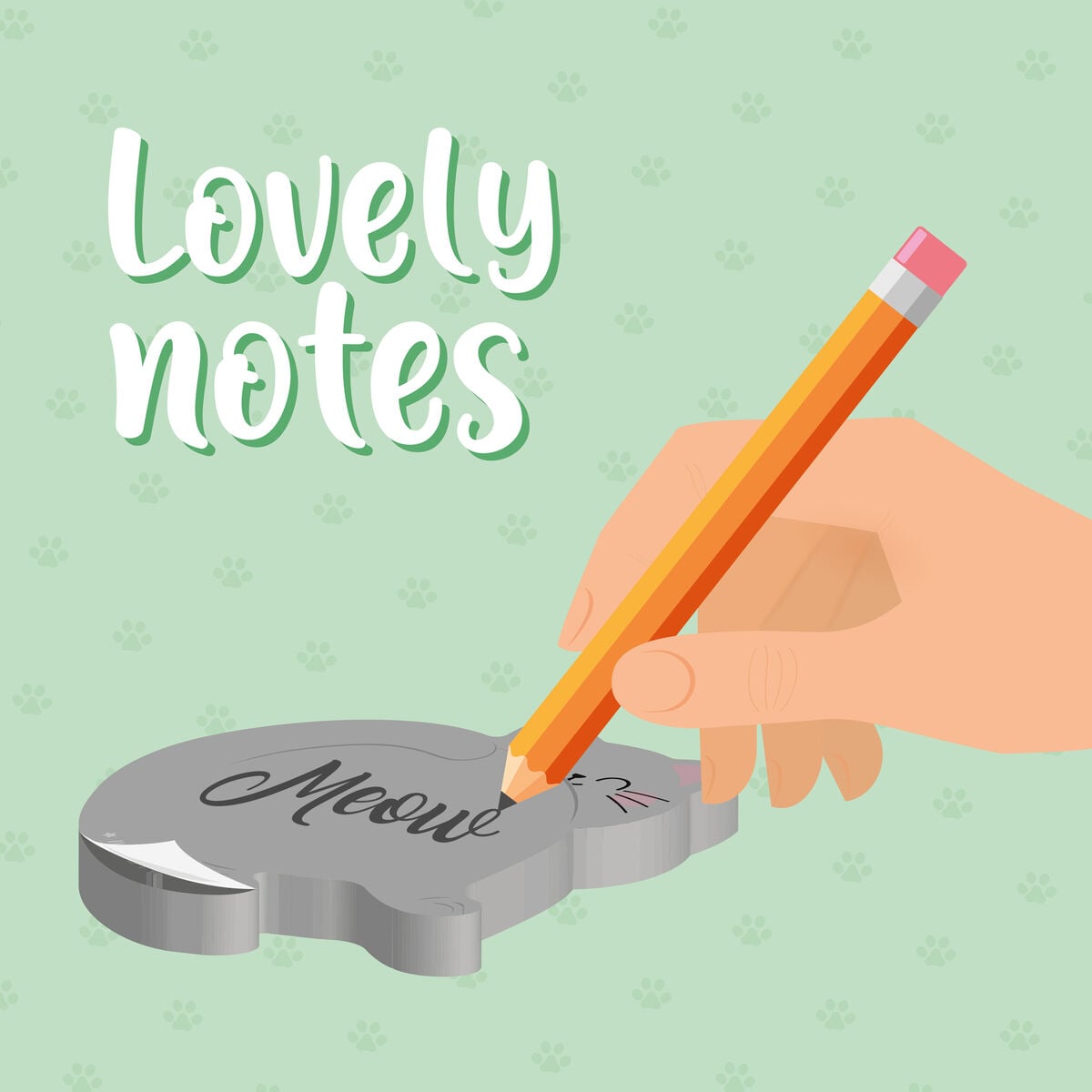 Legami - Kitty Yapışkan Note Pad - Lovely Notes