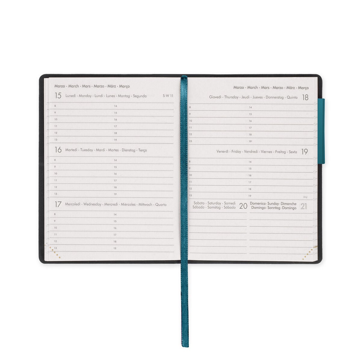 Legami - 12-Month Mini Weekly Planner 2027 - Deep Teal