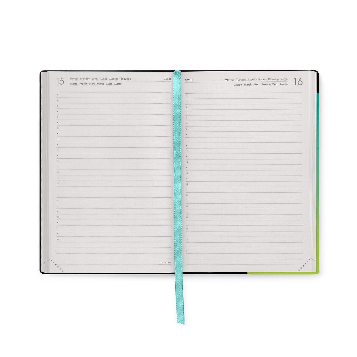 Legami - 12-Month Medium Daily Planner 2027 - Shades Green
