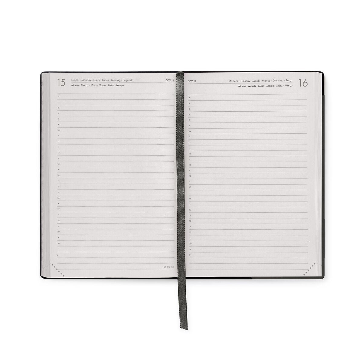 Legami - 12-Month Medium Daily Planner 2027 - Black Suit