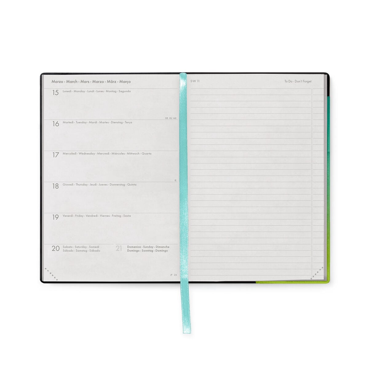 Legami - 12-Month Medium Weekly Günlük ile Defter 2027 - Shades Green