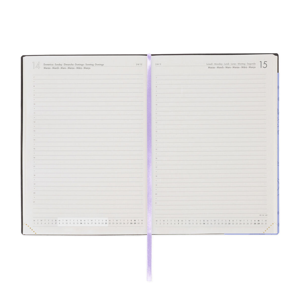 Legami - 12-Month Large Daily Planner 2027 - Cosmic Lilac