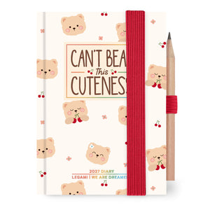 Legami - 12-Month 2-Day Photo Diary Mini 2027 - Teddy Bear White