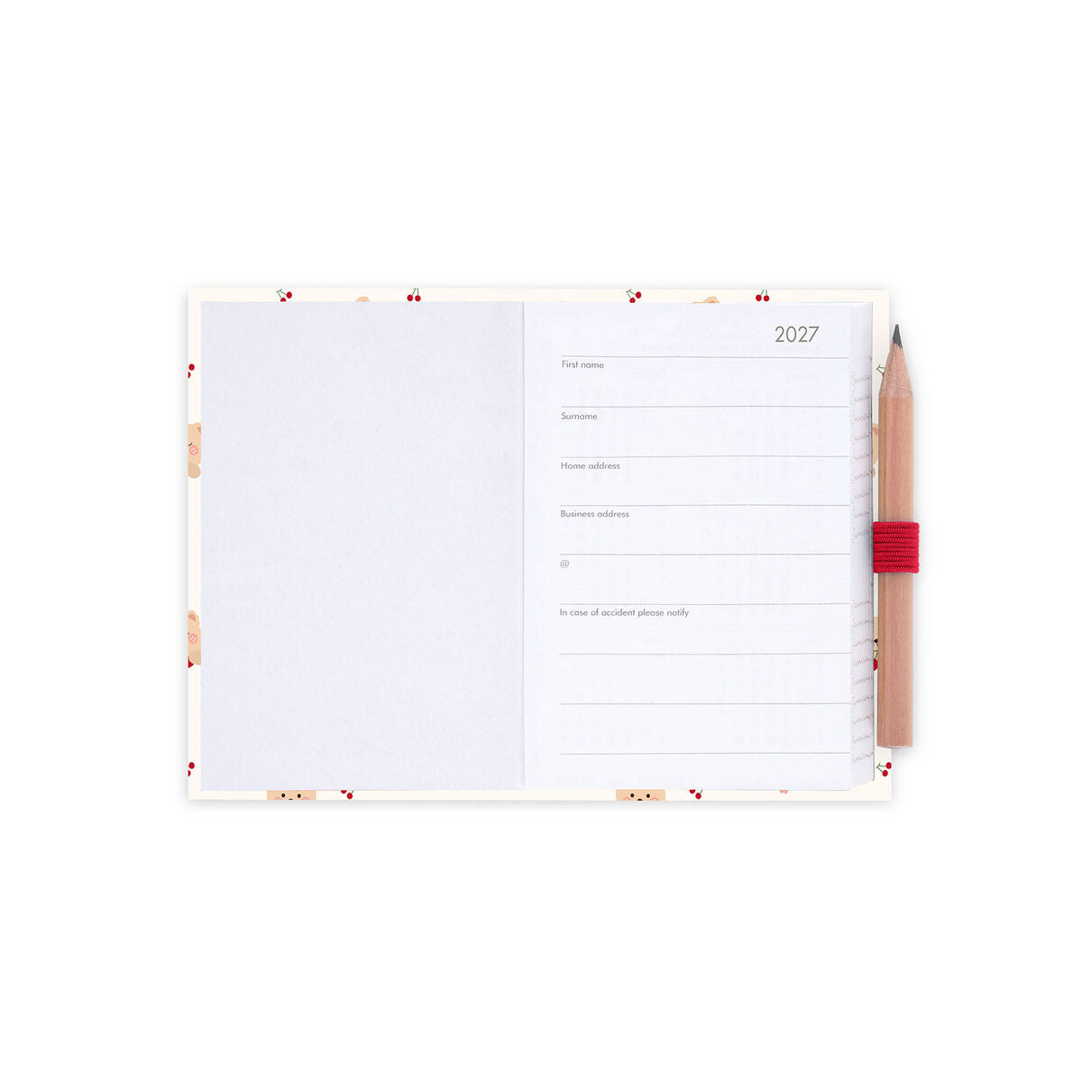 Legami - 12-Month 2-Day Photo Diary Mini 2027 - Teddy Bear White