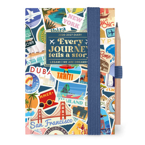 Legami - 12-Month 2-Day Photo Diary Mini 2027 - Travel Stickers