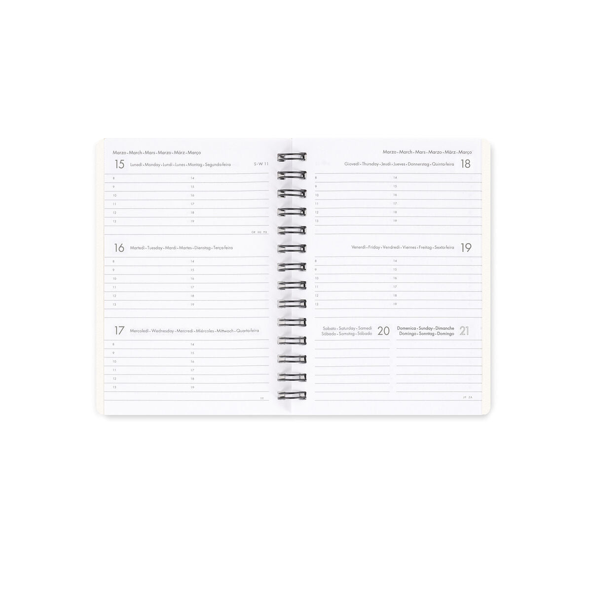 Legami - 12-Month Weekly Diary - Small Spiral-Bound 2027 - Bear White