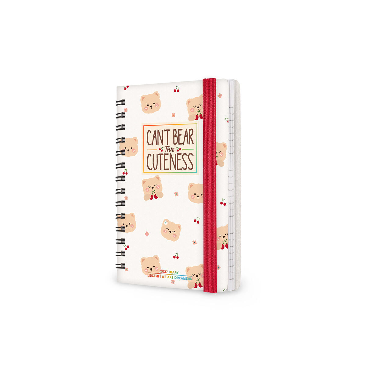 Legami - 12-Month Weekly Diary - Small Spiral-Bound 2027 - Bear White