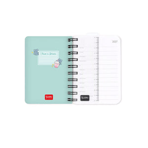 Legami - 12-Month Small Spiral-Bound Daily Planner 2027 - Kitty Bubble Tea