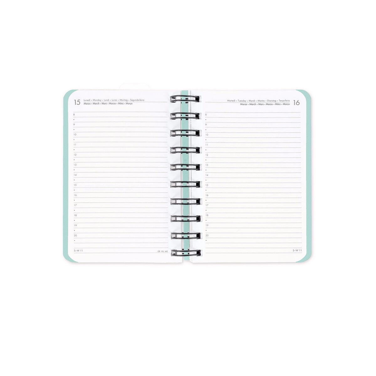 Legami - 12-Month Small Spiral-Bound Daily Planner 2027 - Kitty Bubble Tea