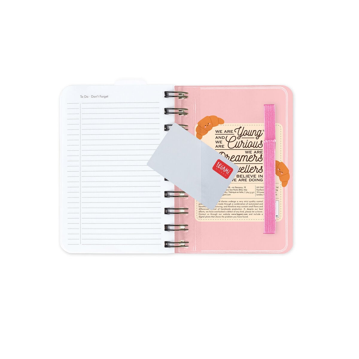 Legami - 12-Month Small Spiral-Bound Daily Planner 2027 - Croissant