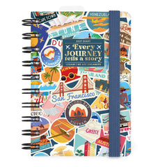 Legami - 12-Month Small Spiral-Bound Daily Planner 2027 - Travel Stickers