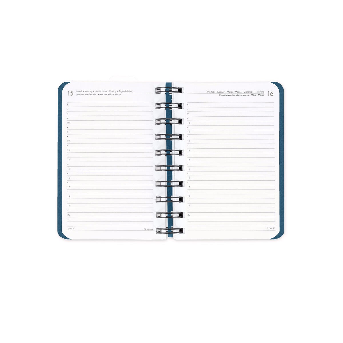 Legami - 12-Month Small Spiral-Bound Daily Planner 2027 - Travel Stickers