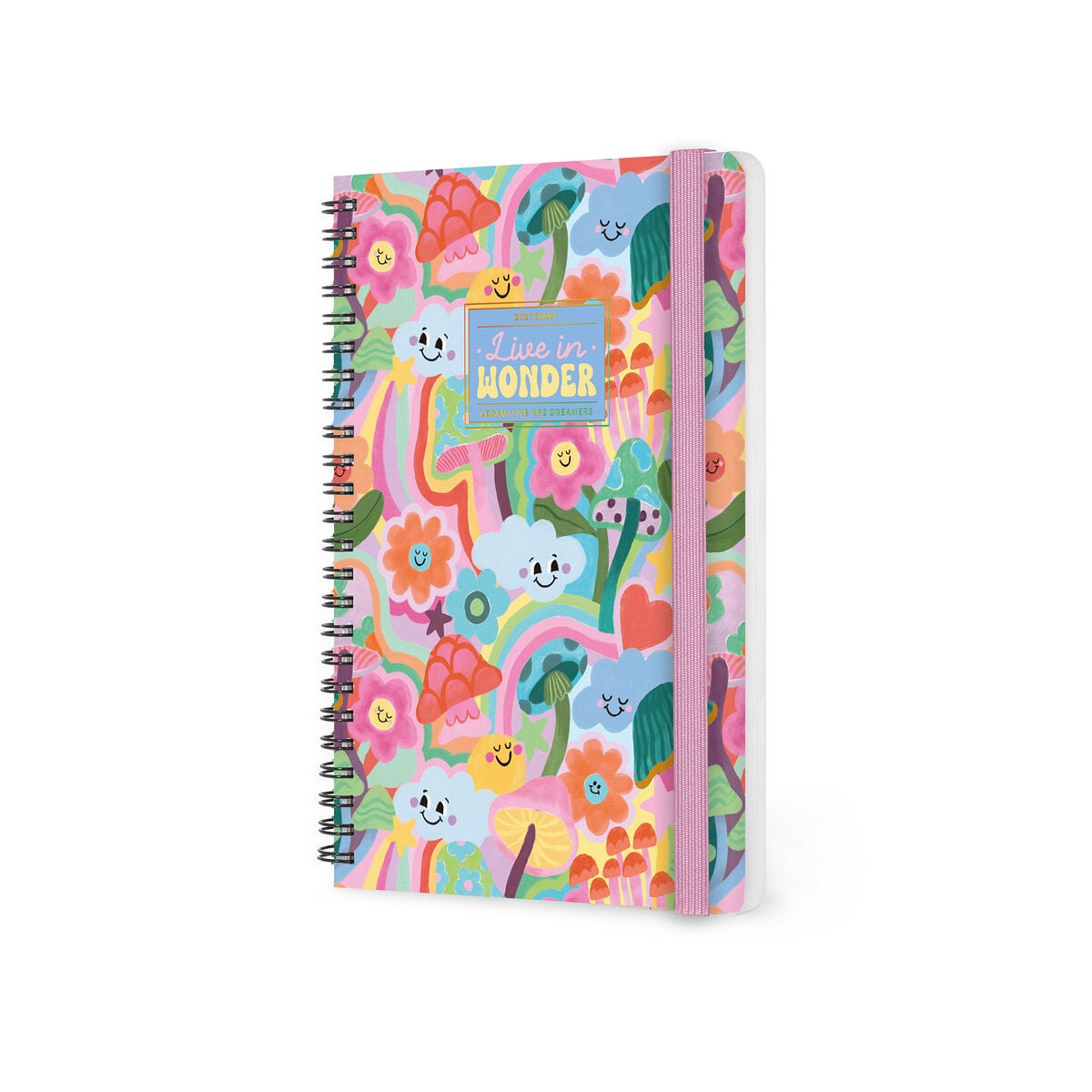 Legami - 12-Month Large Spiral-Bound Weekly Planner 2027 - Mushrooms