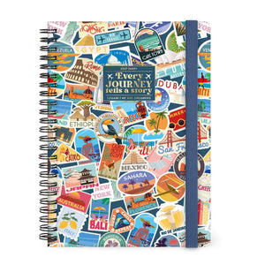 Legami - 12-Month Large Spiral-Bound Weekly Planner 2027 - Travel Stickers