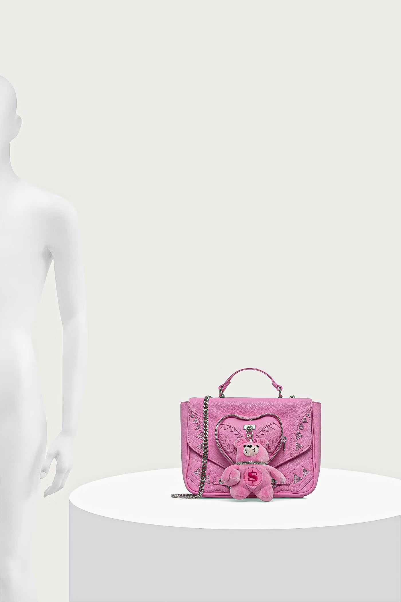 Sprayground - Women's faux leather crossbody bag BABY BEAR BADDIE Pink 910B9571NSZ