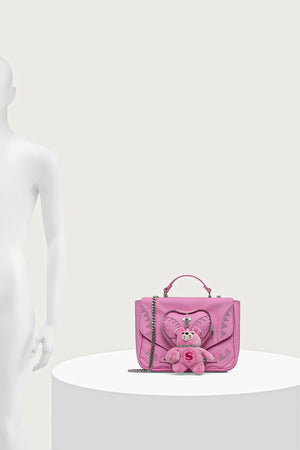 Sprayground - Women's faux leather crossbody bag BABY BEAR BADDIE Pink 910B9571NSZ