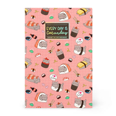 Legami - B5 Lined Defter ile Illustrated Hard Kılıf - Sushi Cat