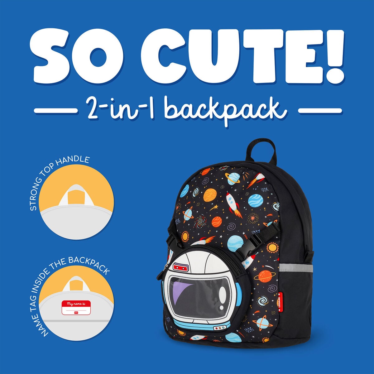 Legami - 2-in-1 Space Backpack with Removable Front Pocket - So Cute!