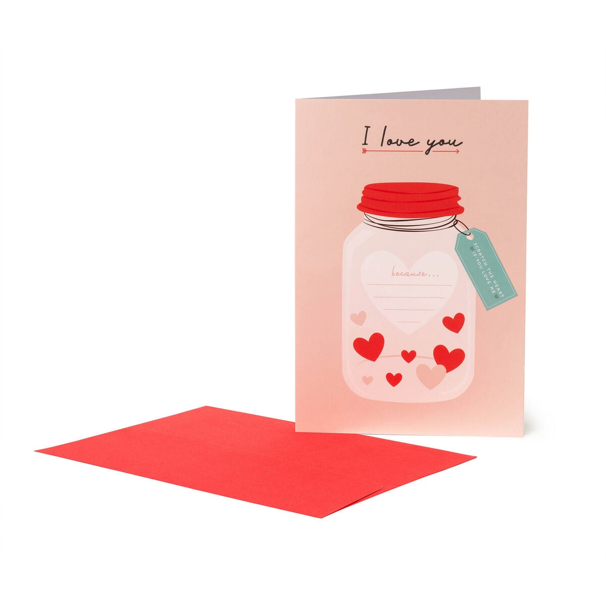 Legami - I Love You Scratch-and-Reveal Greeting Card - Heart - Scratch Card