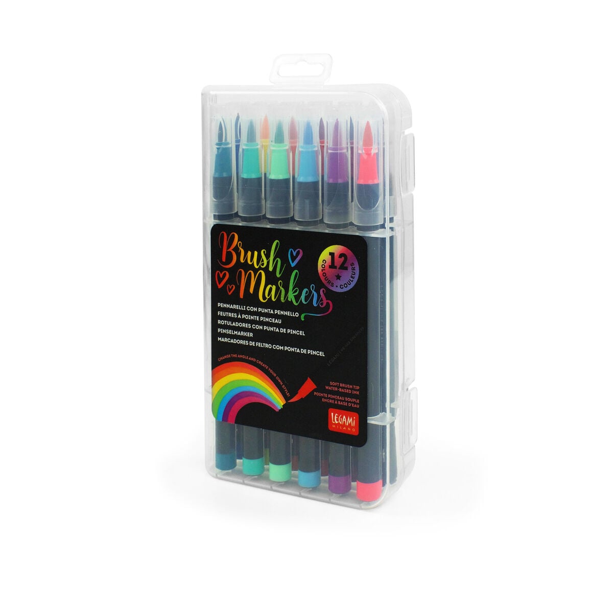 Legami - Seti 12 Brush Markers in Bright Colours - Brush Markers