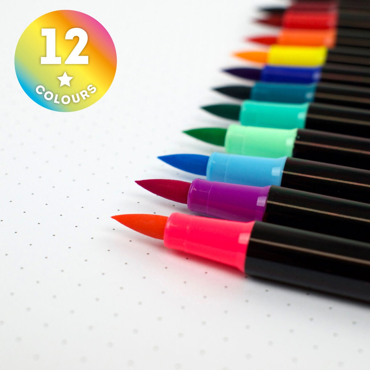 Legami - Seti 12 Brush Markers in Bright Colours - Brush Markers