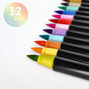Legami - Set of 12 Brush Markers in Pastel Colors - Brush Markers