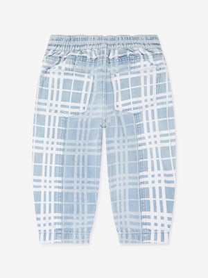 Burberry Girls Check Jasmine Trousers in Blue