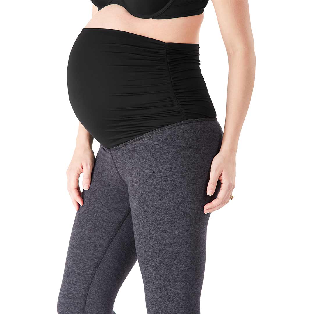 Outlet - Belly Bandit Activewear Capris - Charcoal-Maternity Leggings-S-Charcoal | Natural Baby Shower
