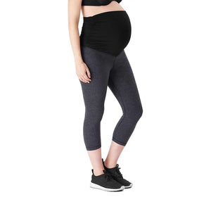 Outlet - Belly Bandit Activewear Capris - Charcoal-Maternity Leggings-S-Charcoal | Natural Baby Shower