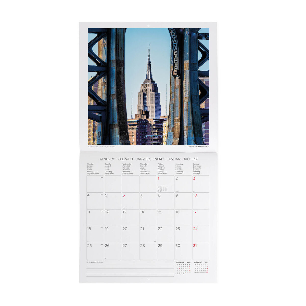 Legami - New York 2027 Wall Takvim - 30 x 29 cm