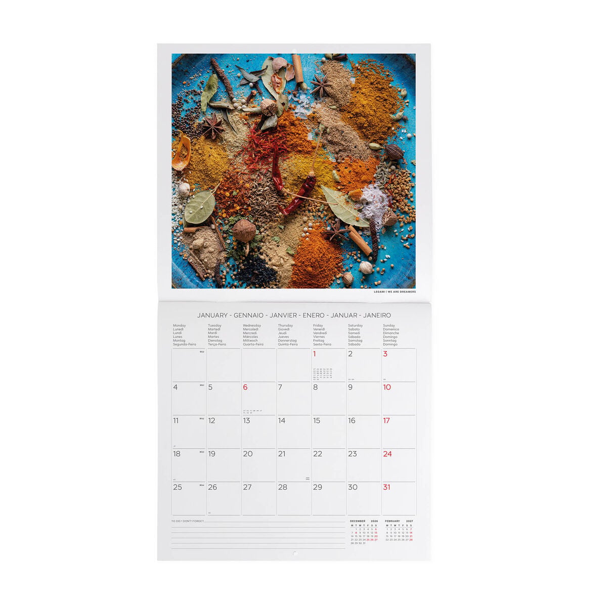 Legami - Herbs & Spices 2027 Wall Takvim - 30 x 29 cm