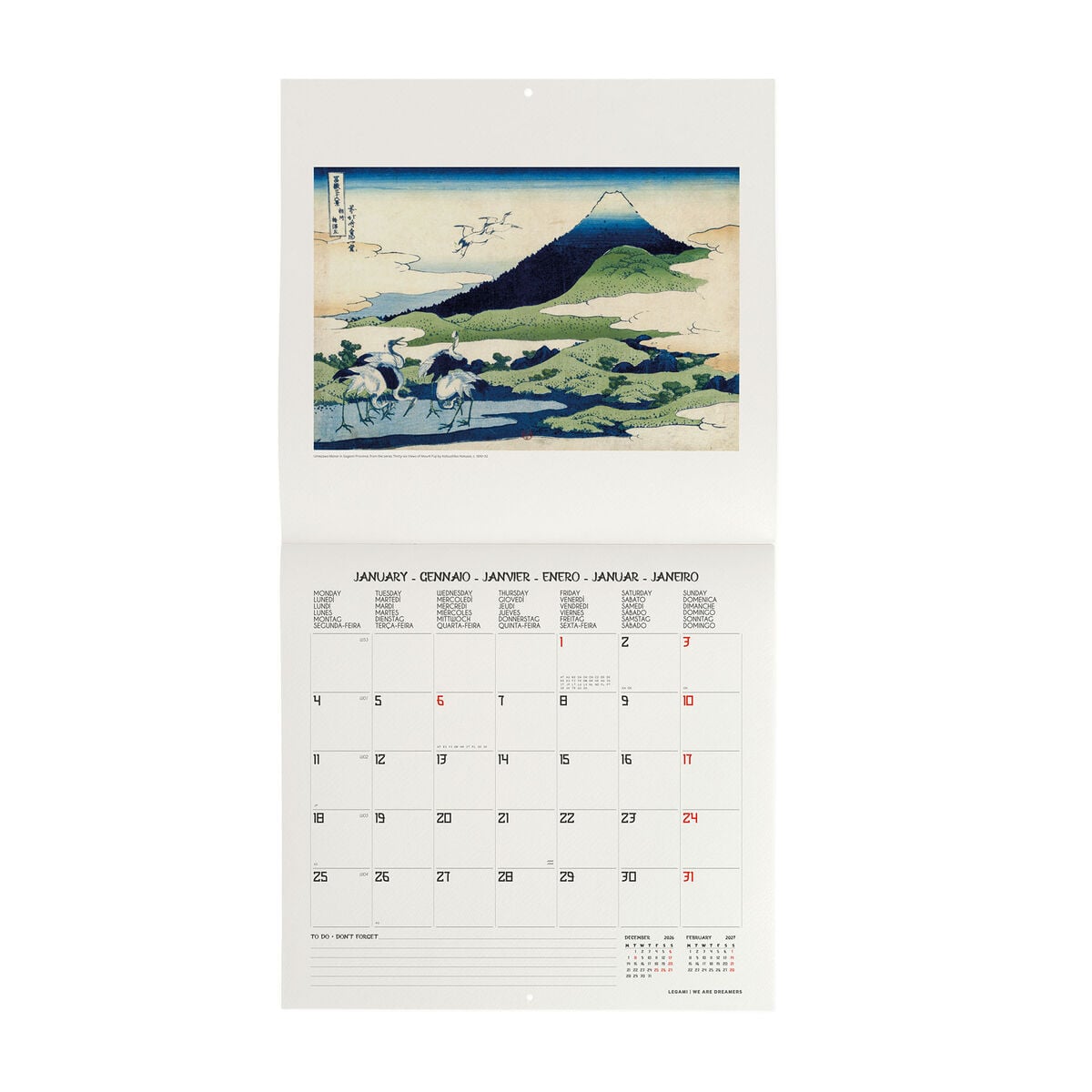Legami - Japanese School 2027 Wall Takvim - 30 x 29 cm