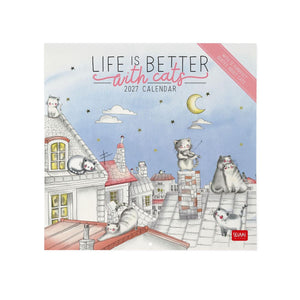 Legami - Sketchy Cats 2027 Wall Calendar - 30 x 29 cm