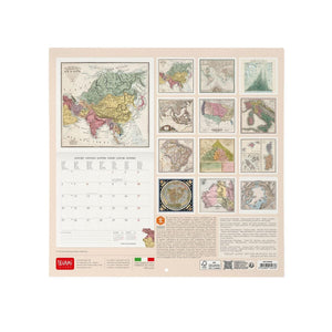 Legami - Vintage Maps 2027 Wall Takvim - 30 x 29 cm