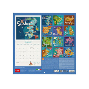 Legami - Let's Travel World 2027 Wall Calendar - 30 x 29 cm