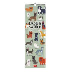 Legami - Dogs World 2027 Wall Calendar - 16 x 49 cm