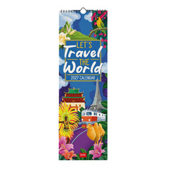 Legami - Let's Travel World 2027 Wall Calendar - 16 x 49 cm
