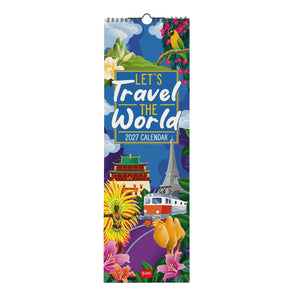 Legami - Let's Travel World 2027 Wall Calendar - 16 x 49 cm