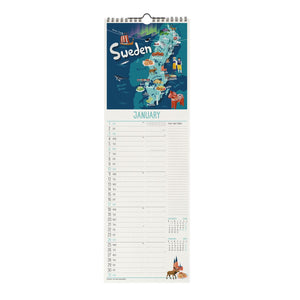 Legami - Let's Travel World 2027 Wall Calendar - 16 x 49 cm