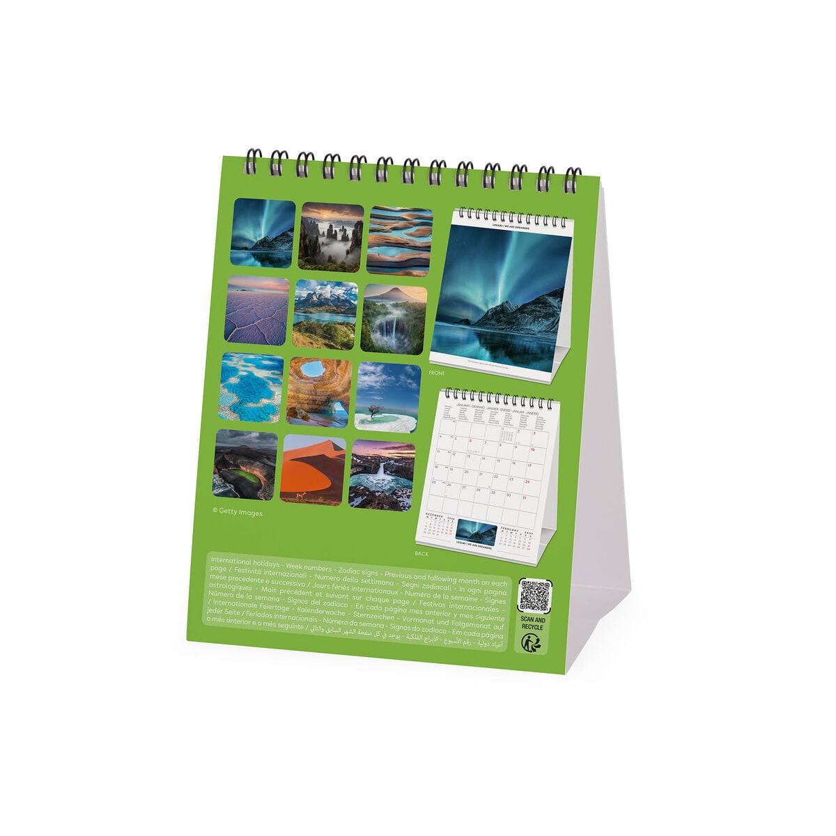 Legami - Planet Earth 2027 Desk Calendar - 12 x 14.5 cm