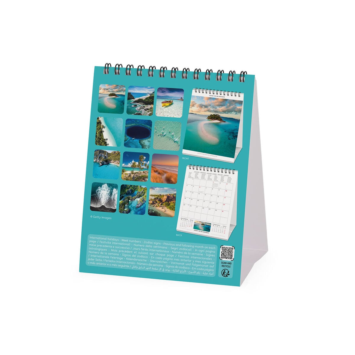 Legami - Vitamin Sea 2027 Desk Takvim - 12 x 14,5 cm