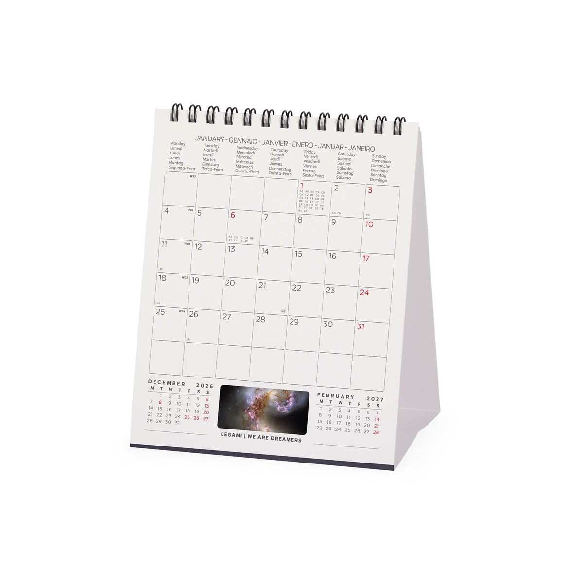 Legami - Beyond Infinity 2027 Desk Calendar - 12 x 14.5 cm