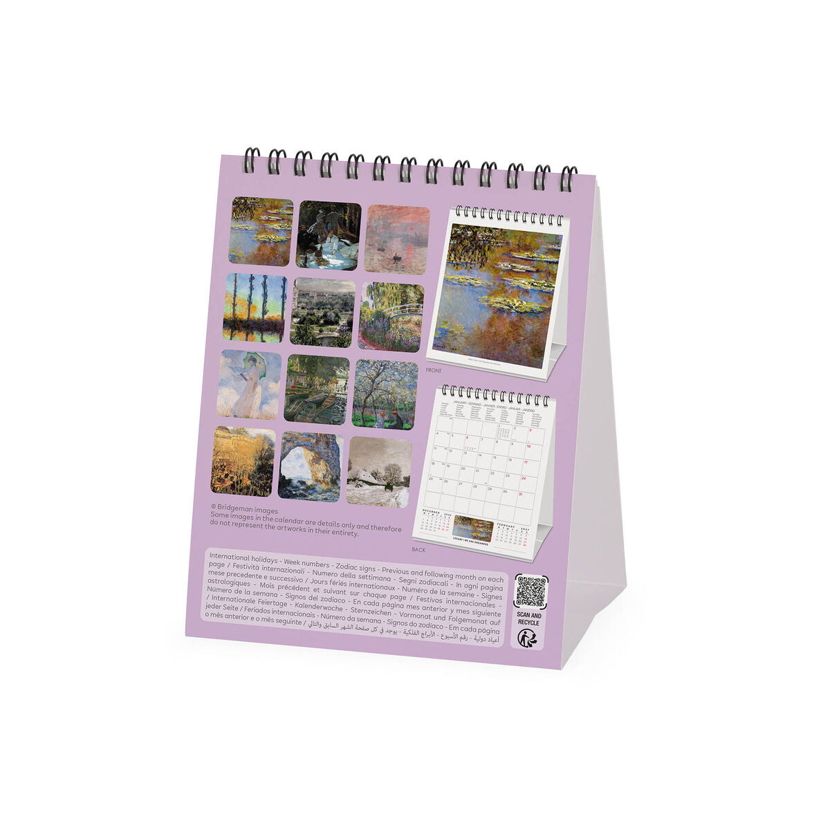 Legami - Monet 2027 Desk Calendar - 12 x 14.5 cm