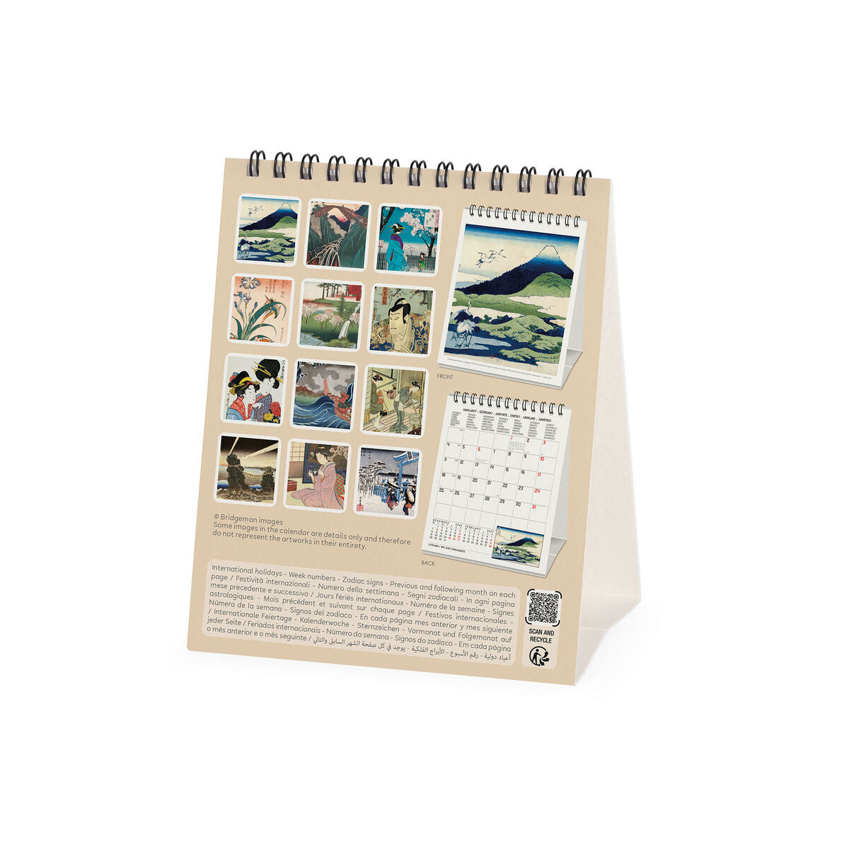 Legami - Japanese School 2027 Desk Calendar - 12 x 14.5 cm