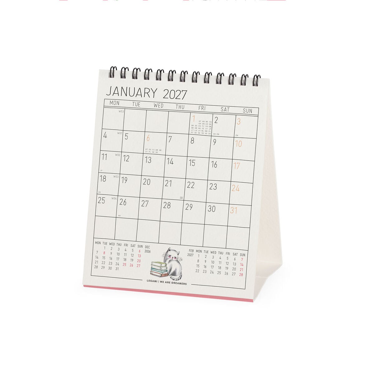 Legami - Sketchy Cats 2027 Desk Takvim - 12 x 14,5 cm